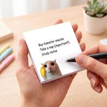 2 Packs Total 100 Sheets Funny Cat Sticky Notes, Cat Expression "Just A Reminder" Self-Adhesive Blank Memo Pads, Desktop Reminder Notes, Office School Home Stationery Supplies - 75 X 75 mm - View 3