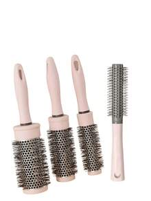 1pc/Pink Round Brush - Hair Styling Comb, Round Curling Roller Aluminum Tube Brush, Bangs Styling Tool, Hair Comb, Air Curling, Suitable For Curly Hair - Styling - Multicolor - View 5