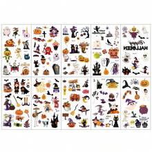 10pcs Dark Gothic Halloween Decorative Stickers Mixed Witch Skeleton Vampire Jack-O-Lantern Design Waterproof Stickers For Glass Surface Luggage Desktop Cosplay Party Atmosphere Decoration - View 11