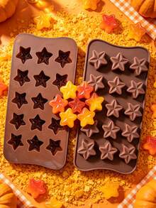 15-Cavity Star-Shaped Silicone Baking Mold, Easy Release, Heat-Resistant, Suitable For Home Baking, Party Desserts, DIY Crafts, Candy Making, Scented Candle Making, Chocolate Mold, Jelly Mold, Ice Cube Tray, Pudding Mold - Multicolor - View 2