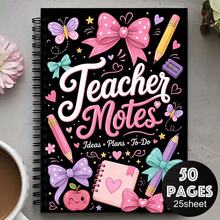 A5 Teacher Notebook For Women 1Pc, Cute Teacher Notes Journal With Planner Notebook Ideas Plans To-Do, Inspirational School & Classroom Notebook, 50 Pages 25 Sheets, Gift For Teachers - A5 - View 7