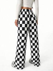 2pcs Young Girls Casual Random Plaid, Loose Wide Leg, Soft, Suitable For Daily Wear, Back To School, Autumn/Winter Fall - Multicolor - View 5