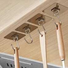 Strong Reusable Wall Hooks, No Drilling Required, Waterproof And Oil-Resistant, Suitable For Bathroom And Kitchen, Ideal For Hanging Towels, Cups, Spatulas, Can Openers And Scissors. Kitchen Hooks - Multicolor - View 10