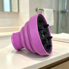 1Pc Foldable Silicone Hair Diffuser, Universal Portable Curly Hair Drying Hood, Hair Dryer Attachment For Home Salon Curling Styling - Multicolor - View 10