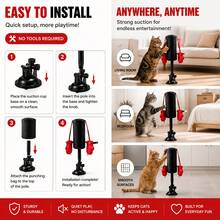 Self-Entertainment Cat Boxing Suction Cup Toy, Adjustable Soft Pole Cat Interactive Punching Bag, No Battery Required For Long-Lasting Play, Indoor Exercise And Boredom Relief For Kittens, Fun Home Pet Interactive Toy - View 8