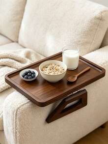 1 Buah Baki Sandaran Tangan Sofa Kayu Lipat, Meja Samping Sofa Jepit, Tempat Cangkir Snack Anti-Selip Portabel untuk Kopi, Buku, Ponsel & Remote, Baki Samping Multifungsi untuk Membaca dan Bersantai di Rumah - Nampan sofa - View 10