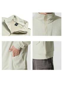 Under Armour Men's Sports Sweatshirt APAC M Elevated Flc 1/2 Zip Pullover Soft Knit Athletic Running 1387976-273 - Powdered Sand Ash - View 7