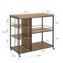 SoBuy Serving Trolley Kitchen Trolley Cart Mobile Kitchen Shelf Kitchen Storage Trolley With 5 Shelves - Brown - View 3