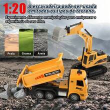 2-In-1 RC Remote Control Excavator Toy Construction Vehicle Yellow - Yellow - View 4