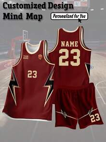 Custom Basketball Jersey Set, Personalized Name Number Logo Basketball Uniform, Comfortable Sports Wear, Suitable For Games And Training, Unisex, Team Sports Outfit - Burgundy - View 3