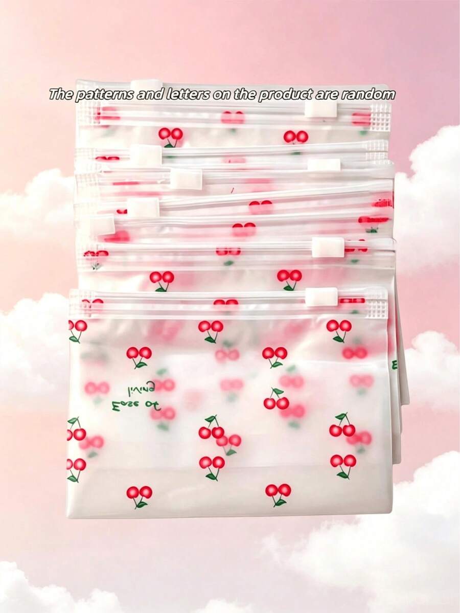 24pcs/12pcs Kantong Kado PVC Motif Kartun Bunga Sakura, Tahan Air, Tahan Lembap, Dapat Digunakan Kembali, Cocok Untuk Menyimpan Perhiasan, Alat Tulis, Kosmetik Dan Barang-Barang Kecil Lainnya - MultiWarna - View 1