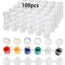 5/10/100pcs Air Paint Cups, 3ml, With Lid, Mini Paint Containers, Strip Paint Jars, Compact And Portable, Suitable For Acrylic Paint And More, Portioning And Storage, School Art, Craft Painting, Back To School Stationery, Paint Portioning Boxes, Paint Jars - Multi-color - View 11