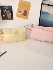 New INS Style Pencil Case, Large Capacity Cute Plush Stationery Bag, High-End Elegant Appearance, Minimalist Versatile. Minimalist Fresh Style, Student's Choice, Essential Item For Going Out. - Multicolor - View 12