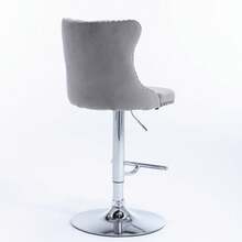 Swivel Velvet Barstools Adjustable Seat Height From 25-33 Inch,  Base Bar Stools With Backs Comfortable Tufted For Home Pub And Kitchen Island, Set Of 2,DE1712GY,Gray - 灰色 - 查看 5