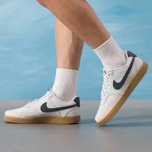 Nike New Men's Court Low-Top Breathable Durable Sneakers - White/Blue - View 6