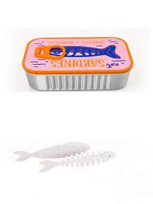 Novel Sardine Can Jewelry Box - Unique Fish-Shaped Tin Travel Jewelry Box, Cute Yellow & Blue Color Home Storage Box With Lid, Includes Fish Bone Shaped Jewelry Stand, Can Store Bracelets, Necklaces, Rings, Earrings, Multiple Colors Available, Perfect Gift For Women And Girls - Multicolor - View 13