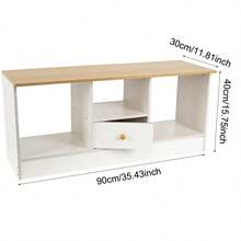 TV Stand Cabinet, Wood Media Console With Open Storage & Drawer, Capacity For Living Room Entertainment Storage, Tv Console For Living Room, Bedroom - White - View 2
