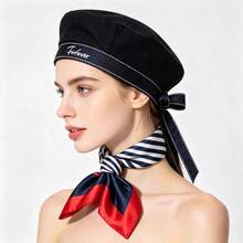 1 Women's Hat, Vintage Sailor Hat, Unisex Navy Cap, Cute Hat With Ribbon, Bow Beret, Letter Embroidery, Perfect For Parties And Halloween Cosplay. - Sailor Hat - View 9