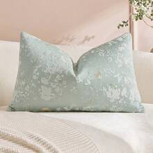 1PC/2PCS Vintage Butterfly Throw Pillow Cover, Natural Chenille Floral Pattern Rectangular Pillowcase, Soft & Luxurious, Neutral Tone Accents, Suitable For Living Room And Bedroom Use - Mint Green - View 4