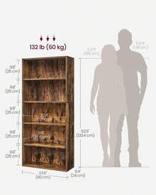 Bookcase - Rustic Brown - View 4