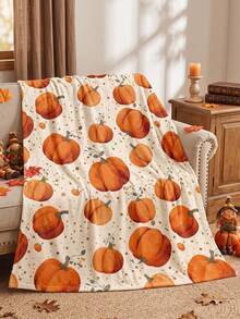 1pc Autumn Flannel Blanket, Single-Sided Print, Soft And Lightweight, Cartoon Pattern, Comfortable And Easy To Care, Multi-Purpose Blanket, Suitable For Bedroom, Sofa, Study And Dorm, Room Decor, Autumn Home Decor, Ideal Autumn Gift, Perfect Birthday Gift - Multicolor - View 9