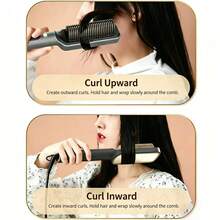 Raytix Multifunctional Straightening & Curling Comb, Heated Electric Straightener, Professional 2-In-1 Electric Hair Straightening Comb, Can Straighten, Curl And Trim Beard, Best Gift For Family And Friends - Grey - View 7