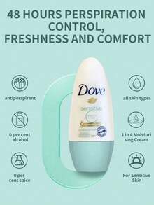 Dove 女用滾珠止汗劑 新款 1 瓶 40ml 無香精 無香料 低致敏 適合敏感腋下肌膚 長效控汗 辦公健身日常使用 - 新版 40ml 無香 女士 - 查看 3