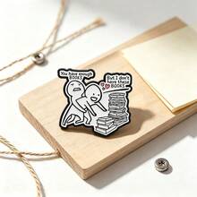 1Pc Cartoon Reading Meme Enamel Pin Funny Book Lover Brooch Lapel Badge For Women Reader Backpack Jacket Accessory Jewelry Gift - Bookworm - View 4