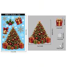 Christmas Stickers Creative Snowflake Snow House Glass Stickers Cartoon Santa Claus Static Cling Stickers, Holiday And Party Decoration Window Decals, Home Stickers Glass Window Display Decoration Wall Stickers - 1PC - View 8