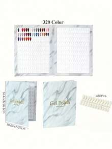 320 Color Nail Art Color Chart Album, Includes 360pcs Practice Fake Nails And 1-400 Numbered Stickers, Gel Nail Polish Color Chart, Suitable For Nail Salons, Gel Nail Polish Color Display Board, Nail Art Design Storage Book, Home Nail Art Practice Tool - Multicolor - View 10