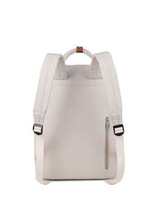 2pcs/Set Women's Nylon Fashion Backpack With Double Straps And Pendant Accessory, Sold Together - Beige - View 5