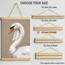 1pc Vintage Swan Canvas Wall Art Funny Animal Portrait Print Wearing Headscarf & Pearl Necklace Quirky Bird Poster Cottagecore Wall Decor For Living Room Bedroom Unframed Or Framed/Wooden Hanging - Pattern - View 16