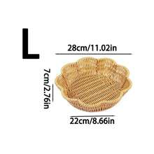 3pcs/1pc Handmade Woven Rattan Style Trays, Woven Rattan Fruit Baskets And Food Plates, Snack Trays, Woven Oval Dishes, Outdoor Picnic Plates, Reusable Dinnerware For Breakfast, Drinks, Coffee Tables, Farmhouse Home Decor - Round Lace - View 12