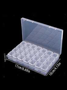 1pc Tool Storage Box With Accessory Inner Box, 28 Removable Compartments, Nail Art Storage Box, Pearl Storage Box - Multicolor - View 12