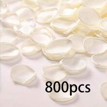 50/100/200/300/500/1000片人造玫瑰花瓣，象牙白絲綢玫瑰花瓣，適用於婚禮裝飾、花籃走道花瓣撒播、生日、桌面裝飾、新娘派對與浪漫夜晚裝飾 - 象牙白 - 查看 14