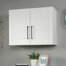 White Wall‑Mount Hanging Storage Cabinet, 29.37"W *12.21"D *23.31"H Engineered Wood 2‑Door Wall Cupboard With Adjustable Shelf For Kitchen, Laundry And Utility Room - White Finish - View 1