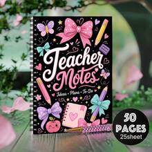 A5 Teacher Notebook For Women 1Pc, Cute Teacher Notes Journal With Planner Notebook Ideas Plans To-Do, Inspirational School & Classroom Notebook, 50 Pages 25 Sheets, Gift For Teachers - A5 - View 5