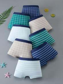 8pcs Tween Boy Colorblock Casual Daily Boxer Briefs - Multicolor - View 2