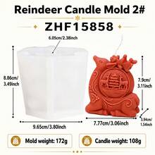 3D Christmas Reindeer Silicone Candle Mold, Embossed Xmas Tree Elk Shape DIY Wax Mould, Handmade Aromatherapy Soap Resin Craft Mold, For Holiday Gift Home Decor - Reindeer - View 11