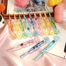 3pcs/Set Cute Cat Paw Crochet Hooks, Exclusive New Colors, Suitable For Home Or Outdoor DIY Knitting Crafts Projects, As Holiday Gifts - Crochet Set - View 2