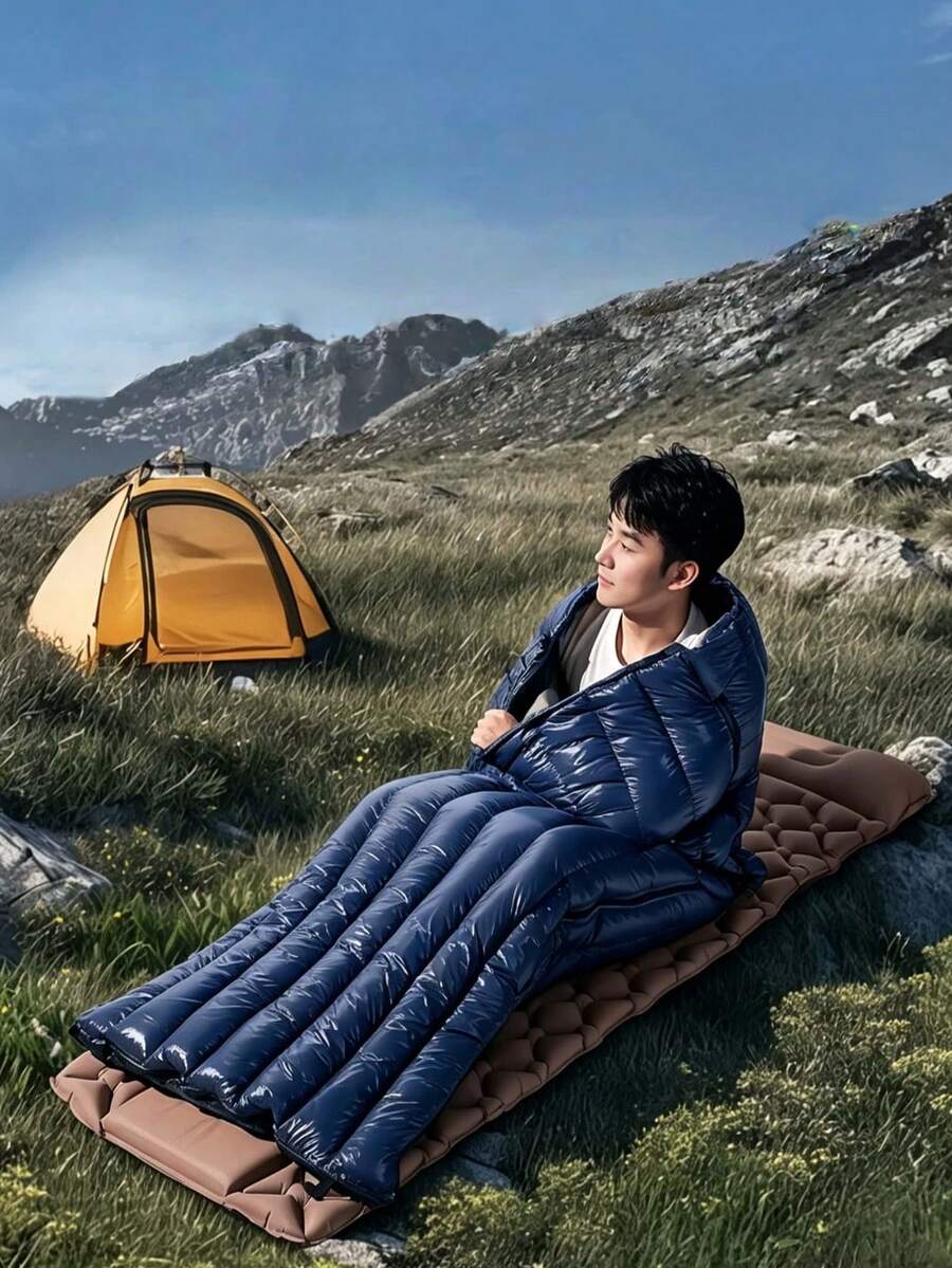 2pcs/Set Lightweight Down Sleeping Bag, Adult Use, Portable Warm Compact Foldable, Waterproof Cold-Proof, Suitable For Hiking Camping Travel Outdoor (Style/Color Randomly Shipped) - Multicolor - View 1