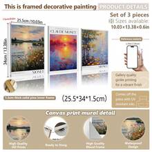 3-Piece Set, Canvas Wall Art, Framed Decorative Painting, Wall Art, Art Poster Set, Canvas Wall Painting, Classic And Modern Decor, Waterproof Canvas Painting, Suitable For Home, Office, Living Room, Bedroom, Bathroom, Dining Room - Landscape And Floral Theme Ink Painting, Vertical, Spring/Summer Gift, Birthday/Graduation Gift - Multicolor - View 15