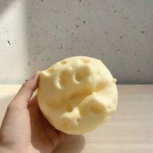 1pc Soft Hand Toy, Giant Pale Yellow Cheese Shaped, Filled With Coconut Oil Cream Cheese, Silent Stress Relief Sensory Toy, Suitable For Desktop Focus And Relaxation, 2026 Popular Non-Bouncing Fidget Toy - Multicolor - View 6