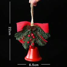 Christmas Bell Hanging Ornament, Artificial Pine Branch Red Berry Plaid Bow Christmas Tree Pendant, DIY Handmade Accessory, Suitable For Window, Wreath, Gift Box, Holiday Scene Decoration, Christmas Tree Decoration, Christmas Decor - Multiple Styles - View 13