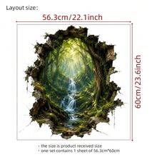 1pc Stone Cave Broken Frame Secret Forest Landscape Wall Sticker, Self-Adhesive Removable Waterproof Creative Sticker, Suitable For Home Decor, Glass Decoration, Atmosphere Decoration - A - View 7