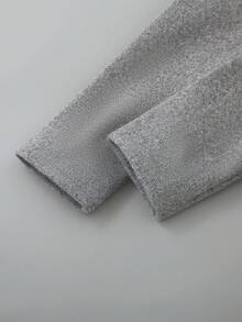 Jaket Wol Kasual Lengan Panjang Kerah Warna Polos Musim Semi/Gugur untuk Anak Laki-Laki, Gaya Inggris, Pakaian Luar Sehari-hari untuk Anak-Anak - Grey - View 6