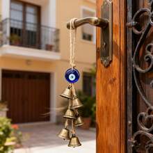 2 Pieces Witch Bells For Door Knob Protection,Witchy Wicca Decor Clear Negative Energies With Blue Evil Eyes,Witchcraft Supplies For Boho Home Room Decor - Bell - View 2