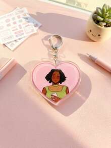1Pc/6Pcs Heart-Stopper Heart-Shaped Acrylic Keychain, Can Be Hung On Backpack, Handbag, Car Keys; Suitable For Collection And Decoration, Perfect As Birthday Gift, Holiday Gift For Original Book Fans And Web Series Enthusiasts - Multicolor - View 6