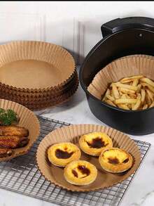 25/50/100pcs Air Fryer Paper Liners, Non-Stick Baking Paper, Suitable For Most Air Fryers, Air Fryer Kitchen, Air Fryer Paper Liners, Air Fryer - Multicolor - View 4