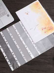 1pc/50pcs A4 Clear Plastic File Folder - Durable PP&PVC Material, 3-Ring Binder, Suitable For Receipts, Exam Papers, Invoices, Office Supplies Organization, Minimalist Design, 3C Thickness, Normal Daily Use - A - View 3